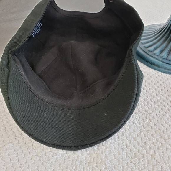 Flat Cap Drivers Newsboy Hat Black Adjustable Wool Blend Very‎ Good Pre-owned - Picture 6 of 10